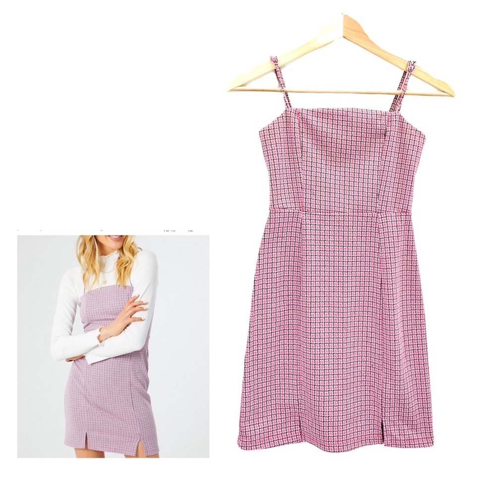 Altar’d State Pink Plaid Cami Mini Dress Size XS Clueless Preppy Mean Girls